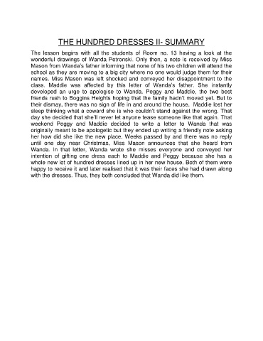the hundred dresses short summary Free The Hundred Dresses Book Review and Content Guide
